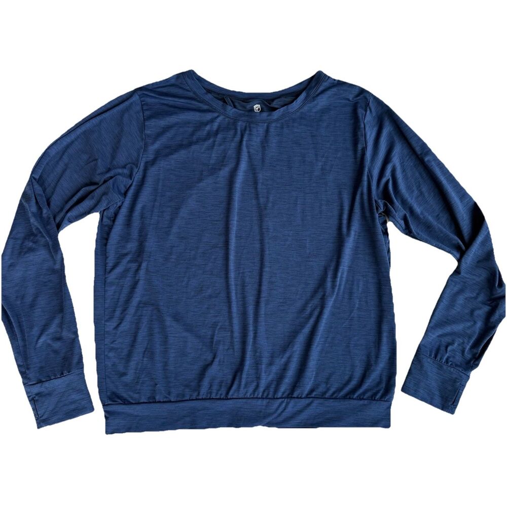 Born Primitive Womens XXL Royal Blue Open Back Athletic Top Long Sleeve Pullover
